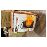 Kismile Small Electric Space Heater Ceramic Space Heater,Portable Heater Fan for Office with Adjustable Thermostat and Overheat Protection ETL Listed for Kitchen, 750W/1500W(Black) - Retail: $0