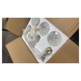 Bathroom Light Fixtures, 3-Light Brushed Gold Vanity Light, Modern Wall Sconces with Milk Clear Globe Glass Shade (different from stock photo) - Retail: $0