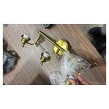 Bathroom Light Fixtures, 3-Light Brushed Gold Vanity Light, Modern Wall Sconces with Milk Clear Globe Glass Shade (different from stock photo) - Retail: $0