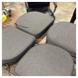 AddGrace Anti Slip Kitchen Chair Cushions D-Shape Dining Chair Pads Set of 4 High Density Foam Durable Kitchen Seat Cushions 16\"X16\"X2\" Dark Grey - Retail: $0