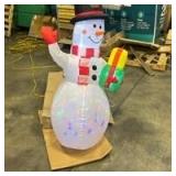 360Â° Rotating LED Lights 5ft Inflatable Snowman: Upgrade Christmas Blow Up Yard Decoration for Indoor Outdoor Garden Xmas Holiday Decor - Retail: $0