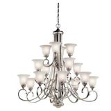 16 Light 3-Tier Chandelier With Traditional Inspirations 48 Inches Tall By 45 Inches Wide-Brushed Nickel Finish-Incandescent Lamping Type Kichler - Retail: $2,126