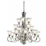 16 Light 3-Tier Chandelier With Traditional Inspirations 48 Inches Tall By 45 Inches Wide-Brushed Nickel Finish-Incandescent Lamping Type Kichler - Retail: $2,126