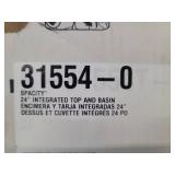 Spacity 24 in. W x 4.75 in. D Fireclay Vanity Top in White with White Specialty Single Sink - Retail: $384