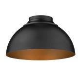Golden Lighting Zoey Flush Mount in Matte Black with Matte Black Shade - Retail: $221