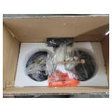 Belmont 2 Light Black and Brass Mid Century Modern Dome Bathroom Vanity Fixture - Retail: $207