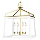 Generation Lighting Cc1554 Carlow 4 Light 18  Wide Taper Candle Pendant - Matte White / - Retail: $749