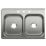 Proflo Pfsr332273a Bealeton 33  Drop In Double Basin Stainless Steel Kitchen Sink - - Retail: $187