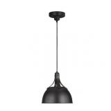 Generation Lighting TP1051AI Logan from TOB Thomas O Brien-One Light Pendant-11.88 Inches Wide by 12.25 Inches Tall Aged Iron Finish with Aged Iron-ï¿½Steel Shade - Retail: $350