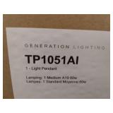 Generation Lighting TP1051AI Logan from TOB Thomas O Brien-One Light Pendant-11.88 Inches Wide by 12.25 Inches Tall Aged Iron Finish with Aged Iron-ï¿½Steel Shade - Retail: $350