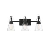 Savoy House 8-1830-3-BK Lakewood 3 Light Bathroom Vanity Light in Matte Black (24  W x 9.5 H) - Retail: $328