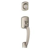 Schlage F58 GRW 619 Greenwich Exterior Half of Handleset Lever  Satin Nickel (Exterior Half Only) - Retail: $211