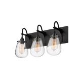 Sonneman 4288.25 Satin Black Chelsea Chelsea 3 Light Bathroom Vanity - Retail: $740