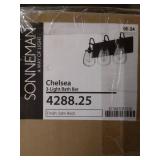 Sonneman 4288.25 Satin Black Chelsea Chelsea 3 Light Bathroom Vanity - Retail: $740