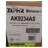 Zephyr - 36 inches - Range Hood Insert - Stainless Steel - Retail: $1,124