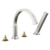 Delta T4788-Lhp Tetra Deck Mounted Roman Tub Filler - Lumicoat Stainless - Retail: $461