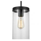 Set of 2 Generation Lighting 6590301 Zire 6  Wide Outdoor Mini Pendant - Black - Retail: $129