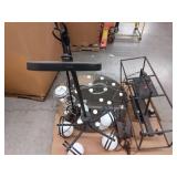 Modern Industrial Black Metal Chandelier with Glass Globes - Retail: $180