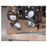 Modern Industrial Black Metal Chandelier with Glass Globes - Retail: $180