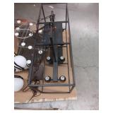 Modern Industrial Black Metal Chandelier with Glass Globes - Retail: $180