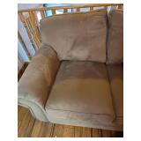 Southwestern Style Loveseat and Chair with Decorative Throw Pillows