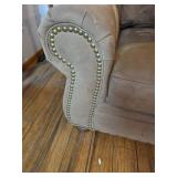 Southwestern Style Loveseat and Chair with Decorative Throw Pillows