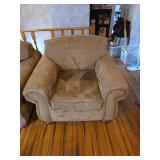 Southwestern Style Loveseat and Chair with Decorative Throw Pillows