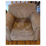 Southwestern Style Loveseat and Chair with Decorative Throw Pillows