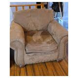 Southwestern Style Loveseat and Chair with Decorative Throw Pillows