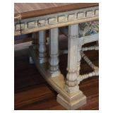 Oak Dining Table Set with (4)Ornate Chairs (located upstairs)