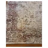 London Contemporary Floral Area Rug in Cream and Burgundy