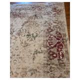 London Contemporary Floral Area Rug in Cream and Burgundy