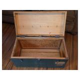 Green Painted Wooden Storage Chest