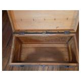 Green Painted Wooden Storage Chest