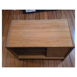 Oak Rolling Printer Stand with Storage Shelves