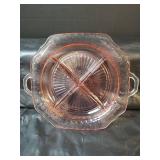 Depression Era Pink Glass Set with Character Glasses