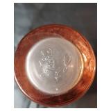 Depression Era Pink Glass Set with Character Glasses