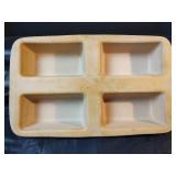 Pampered Chef Bread Loaf Pan and Ceramic French Bread Server