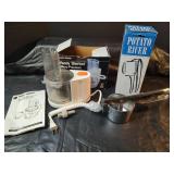 Metal Potato Ricer and Handy Shortcut Micro-Processor with Manual