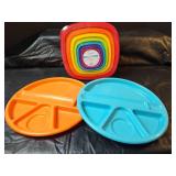 NIP Rainbow Color Food Storage Container Set with Divided Plates