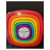 NIP Rainbow Color Food Storage Container Set with Divided Plates