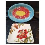 Better Homes & Gardens Serving Platter and Ceramic Hand Painted Platter