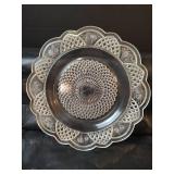 Vintage Precut Glass Plate, Bowl, Trinket Dish and Candleholder