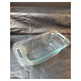 Queen Anne Guaranteed Heat Resisting Glasbake Bowl with Lid and Loaf Pan with Built In Handles