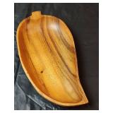 Mid-Century Monkey Pod Divided Wood Serving Bowls, Handcrafted in Philippines