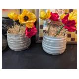 Decorative Glass Vase Set with Floral Candle Display