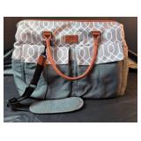 Arctic Zone Geometric Pattern Cooler with Leather Trim