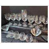 Mixed Glassware Set - Wine Glasses, Martini Glasses & Stemless