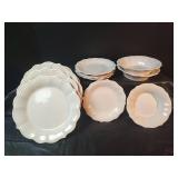 Pioneer Woman White Embossed Dinnerware Set, Four Plates, Four Saucers, Three Bowls