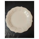 Pioneer Woman White Embossed Dinnerware Set, Four Plates, Four Saucers, Three Bowls